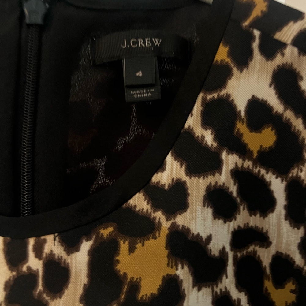 J. Crew Black and Gold Animal Print Dress - Picture 2 of 2